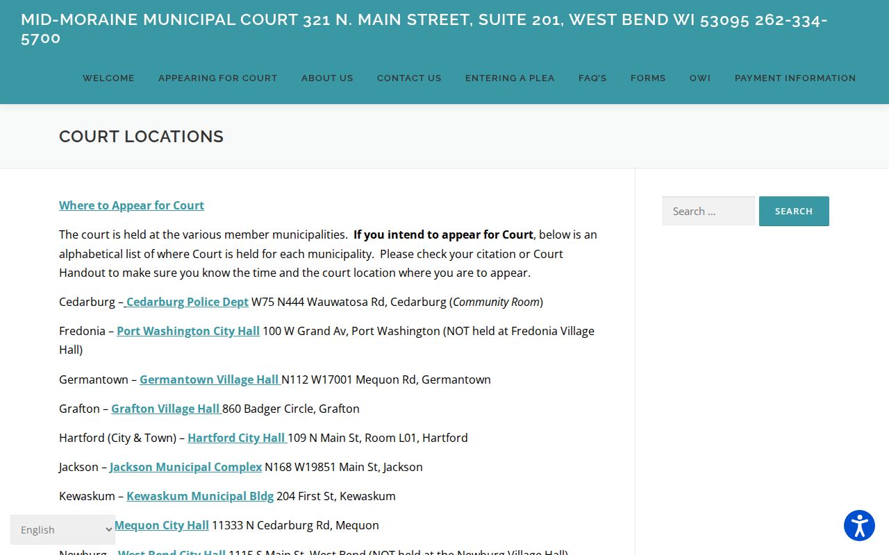 Sheboygan Falls court docket current Mid-Moraine hearing location