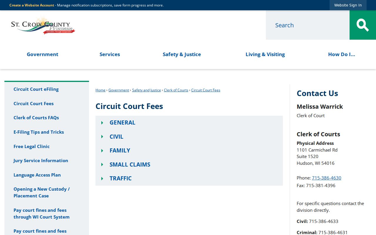 Sheboygan County copy and certification fees